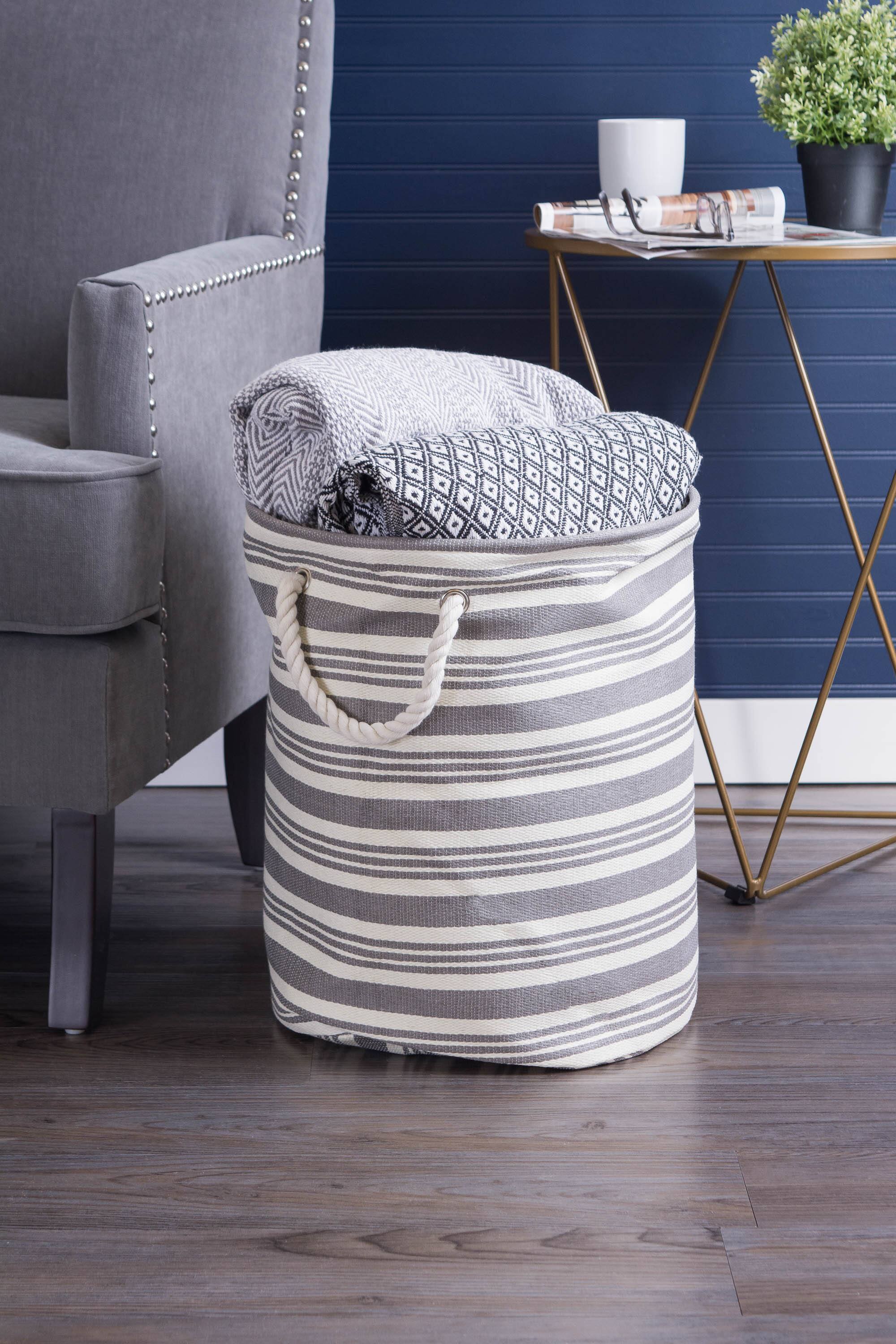 DII® 17" Gray Urban Stripe Paper Bin